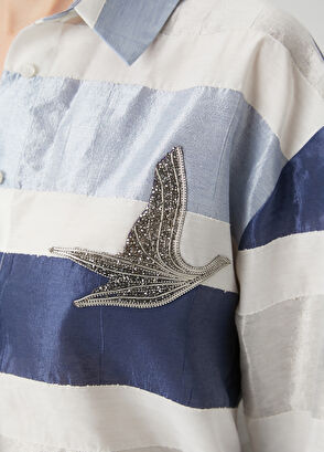 Beymen Club Mavi Beyaz Çizgili Gömlek - 6