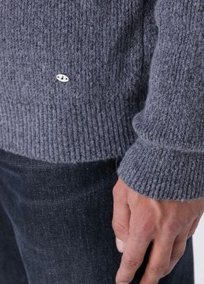 Beymen Club Gri Melanj Yakası Fermuarlı Kazak - 7