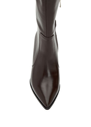 Kahverengi Kadın Deri Çizme - Görsel 5