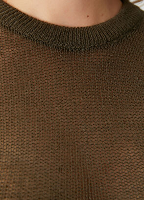 Beymen Club Haki Transparan Kaşmir Basic Kazak - 6