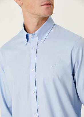 Beymen Club Non-Iron Custom Fit Blue Shirt - 6