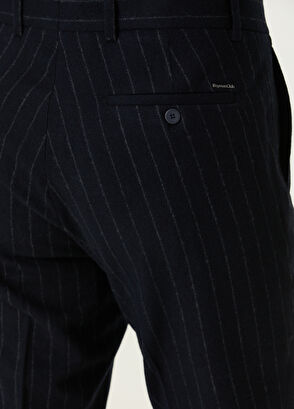 Beymen Club Lacivert Çizgili Yün Pantolon - 5