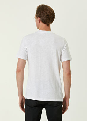 Beymen Club Beyaz Çapa Nakışlı Club Yazılı Flamlı T-shirt - 4