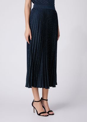 Beymen Club Navy Blue Hotfix Midi Skirt - 3