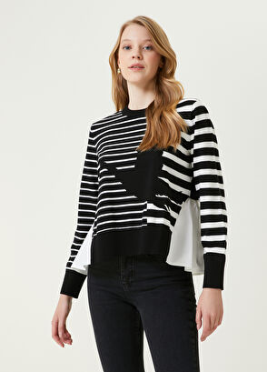 Beymen Club Siyah Çizgili Logolu Kazak - 3