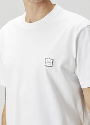 Solid Homme White Logo Detailed T-Shirt - 5