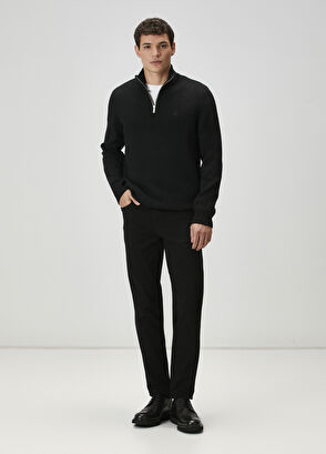 Beymen Club Black Zippered Basic Wool Sweater - 3