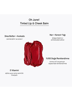 Pelcare Oh June Lip Cheek Balm Pancar ve Kille Renklendirilmiş Doğal Renk Dudak Balmı - 4