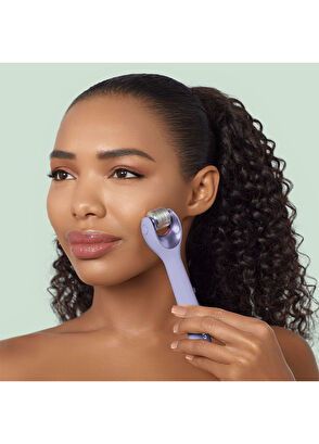 Geske MicroNeedle Face Roller Purple Mikro İğneli Buz Başlığı Pembe Kuvars Başlıklı Dermaroller Bakım Cihazı - 6