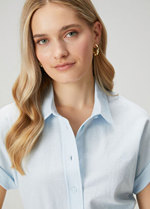 Beymen Club Açık Mavi Kısa Kol Pike Gömlek - 3