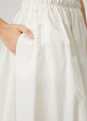 Beymen Club Kırık Beyaz Beli Lastikli Midi Etek - 6