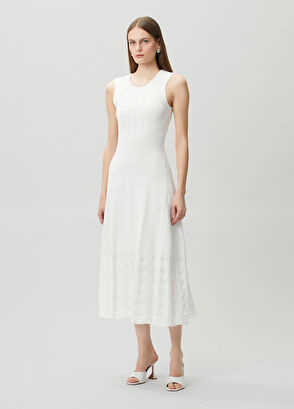 Join Us White Midi Knit Dress - 3