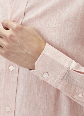 Beymen Club Comfort Fit Somon Keten Gömlek - 8