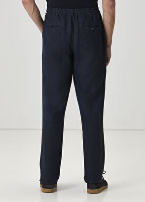 Beymen Club Lacivert Beli Kordonlu Keten Pantolon - 3