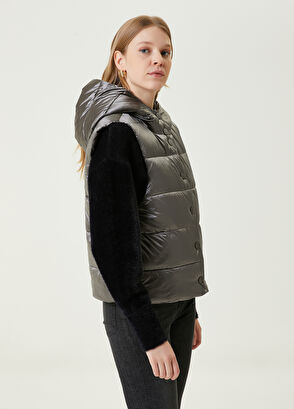 Beymen Club Grey Hooded Puff Vest - 3