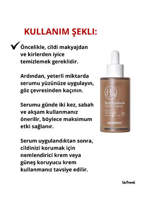 MEDIPEEL Hyal Kombucha Tea-Tox %70 Kombucha Ve Seramid Içeren Canlandırıcı Ampül Cilt Serumu 50 ml - 5