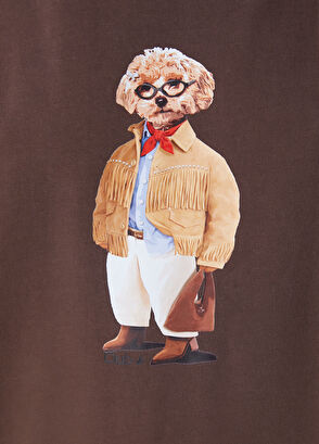 Beymen Club Brown Dog Print T-Shirt - 7