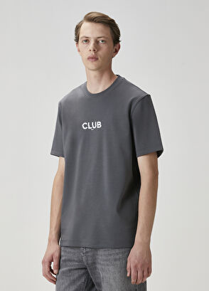 Beymen Club Antrasit Logo Baskılı T-shirt - 4