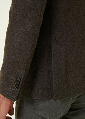 Beymen Club Koyu Kahverengi Kalın Flanel Yün Ceket - 7