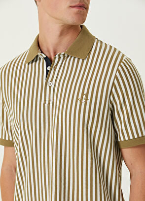 Beymen Club Comfort Fit Haki Çizgili Polo Yaka T-shirt - 7