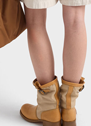 Nötr Deri ve Kanvas Kadın Bot - Görsel 9