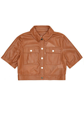 Beymen Club Camel Short Sleeve Leather Jacket - 8