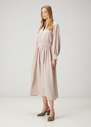 Beymen Club Beige Midi Dress - 4
