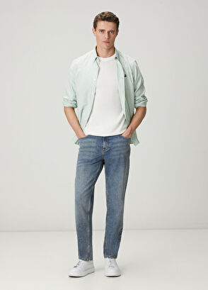 Beymen Club Comfort Fit Beyaz Yeşil Çizgili Oxford Gömlek - 3