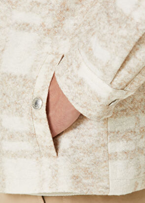 Beymen Club Beige Plaid Patterned Flannel Over Shirt - 7
