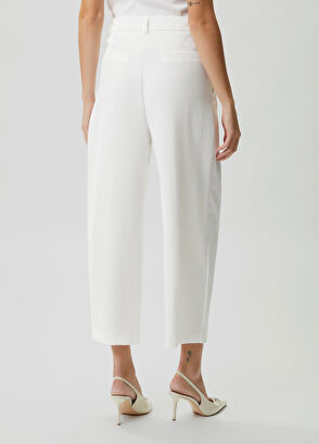 Beymen Club Off-white pleated carrot pants - 4