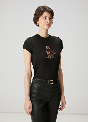 Beymen Club Black Hotfix Dog T-Shirt - 4