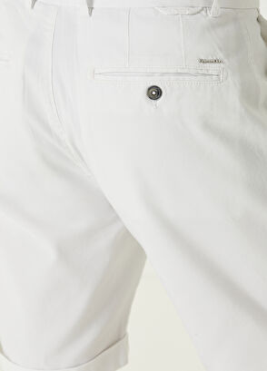 Beymen Club Slim Fit Beyaz Twill Şort - 5