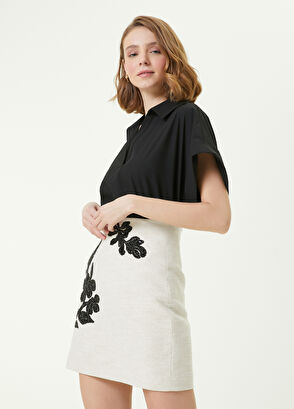 Beymen Club Siyah Polo Yaka Bluz - 4