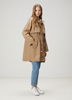 Beymen Club Camel Kapüşonlu Pardösü - 4