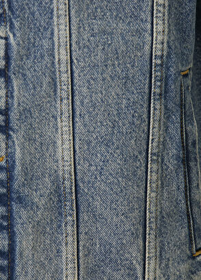 Beymen Club Blue Brown Suede Collar Denim Jacket - 8