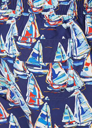 Beymen Club Navy Blue Sail Print Short Swimsuit - 6