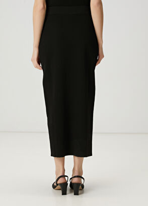 Beymen Club Black Gold Button Detailed Midi Knit Skirt - 5