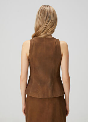 Beymen Club Kahverengi Süet Yelek - 5