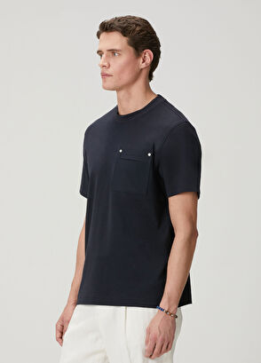 Beymen Club Lacivert Relax Fit Cep Detaylı Interlock T-shirt - 3