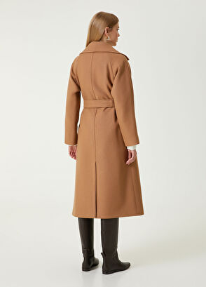 Beymen Club Camel Kruvaze Yün Palto - 7
