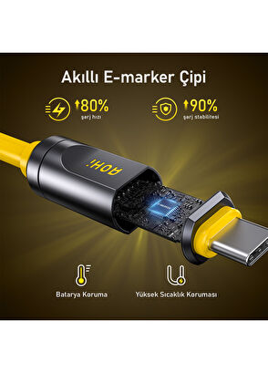 Aohi The Future Adonis USB-C to USB-C PD 3.1 120Gbps 240W 8K Süper Hızlı Şarj Data Kablosu - 5