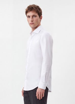 Beymen Club Comfort Fit Beyaz Armürlü Non-iron Gömlek - 5