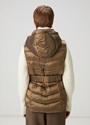Beymen Club Kahverengi Kapüşonlu Puffer Yelek - 5