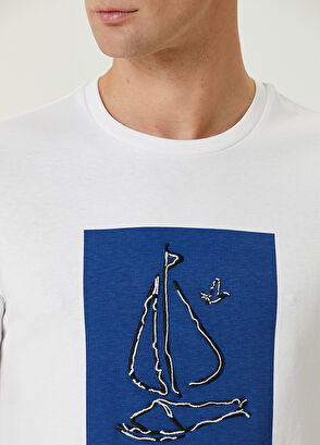 Beymen Club Beyaz Yelken Nakışlı T-shirt - 7