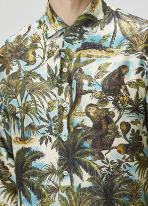 Dsquared2 Multicolored Monkey Print Silk Shirt - 5