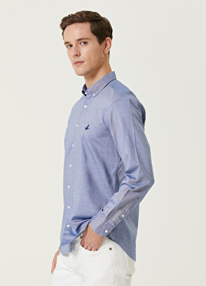 Beymen Club Slim Fit Koyu Mavi Düğmeli Yaka Gömlek - 3