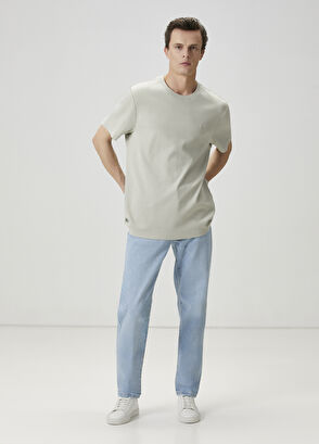 Beymen Club Relax Fit Light Khaki Basic T-Shirt - 3