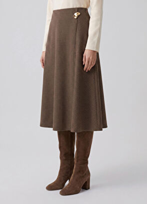 Beymen Club Brown Wrap Closure Midi Skirt - 4