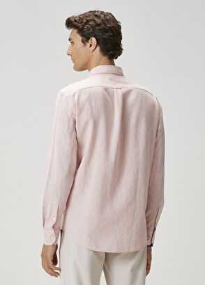 Beymen Club Comfort Fit Salmon Linen Shirt - 4