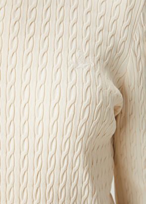 Beymen Club Ekru Saç Örgü Basic Kazak - 6